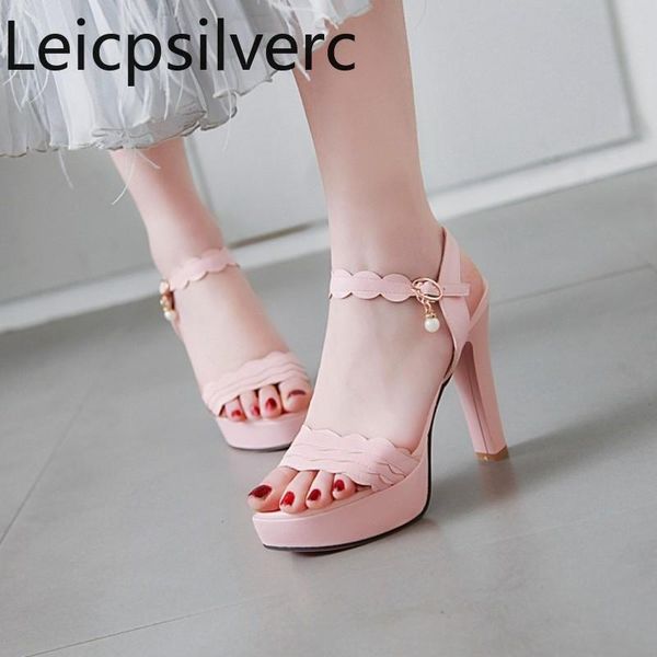 women's sandals summer style fashion solid open toe buckle thick heel high shoes 34-39, Black
women's sandals summer style fashion solid open toe buckle thick heel high shoes 34-39, Black