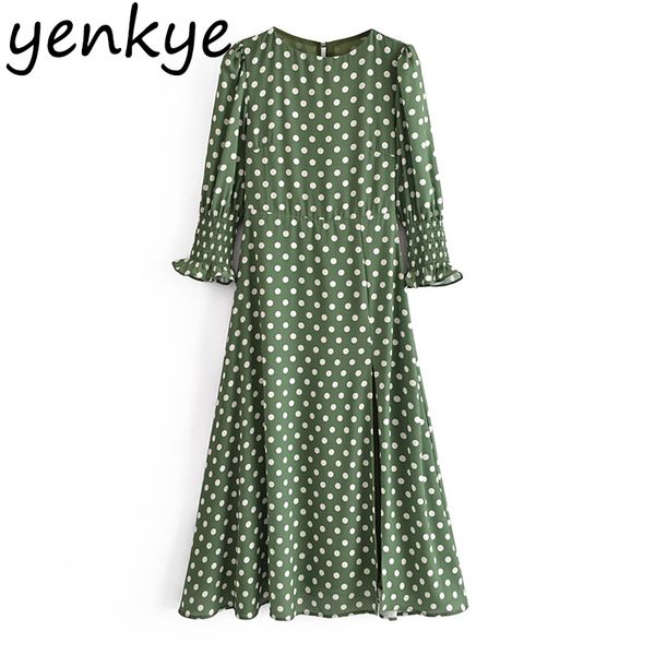 spring women vintage polka dot dress female o neck long sleeve slits vestido mujer a-line midi casual chiffon 210430, Black;gray
spring women vintage polka dot dress female o neck long sleeve slits vestido mujer a-line midi casual chiffon 210430, Black;gray