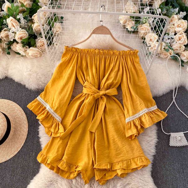 dresses design off shoulder jumpsuits women slash neck flare sleeve lace up autumn elegant wide leg short rompers, Black;gray
dresses design off shoulder jumpsuits women slash neck flare sleeve lace up autumn elegant wide leg short rompers, Black;gray