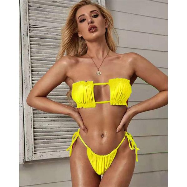 women's swimwear solid mini bikinis women bandeau bandage swim suit bathing female bikini sets biquini muje, White;black
women's swimwear solid mini bikinis women bandeau bandage swim suit bathing female bikini sets biquini muje, White;black