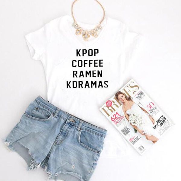 women's t-shirt fashion kpop coffee ramen kdramas korea style streetwear tees letter printed cool shirt, White
women's t-shirt fashion kpop coffee ramen kdramas korea style streetwear tees letter printed cool shirt, White
