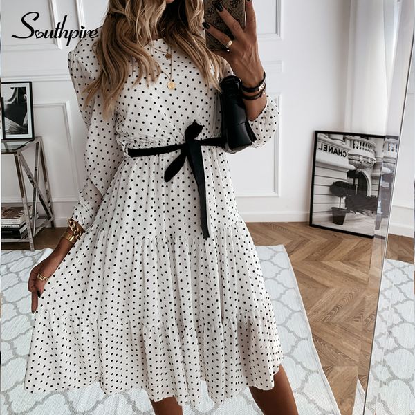 southpire simple o-neck white polka dot party dress women long sleeve casual daily dress bohemian style chiffon vestidos clothes, Black;gray
southpire simple o-neck white polka dot party dress women long sleeve casual daily dress bohemian style chiffon vestidos clothes, Black;gray