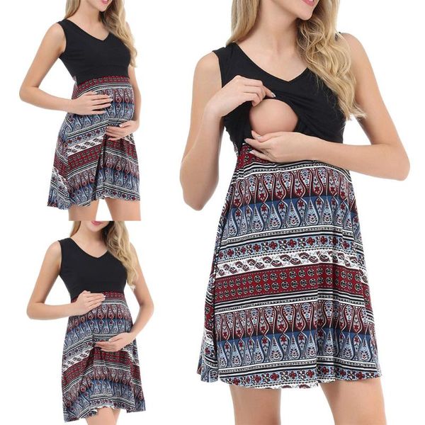 pregnant women breastfeeding dress ethnic style printed sleeveless slim-fitting maternity for dresses, White
pregnant women breastfeeding dress ethnic style printed sleeveless slim-fitting maternity for dresses, White