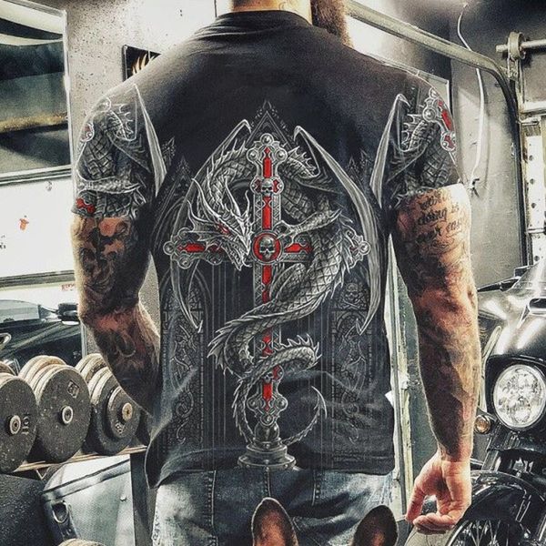 Dragon pattern 3D printed T-shirt unique fashion, beautiful, breathable and comfortable daily party travel visual impact gothic style men�, White;black
Dragon pattern 3D printed T-shirt unique fashion, beautiful, breathable and comfortable daily party travel visual impact gothic style men�, White;black