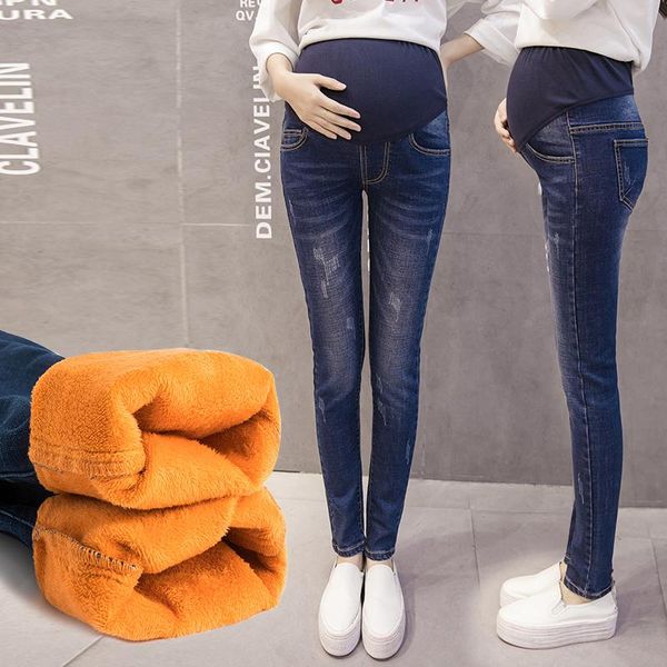 maternity bottoms 1610# winter thicken warm plus velvet denim jeans high waist belly pants clothes for pregnant women pregnancy trousers, White
maternity bottoms 1610# winter thicken warm plus velvet denim jeans high waist belly pants clothes for pregnant women pregnancy trousers, White