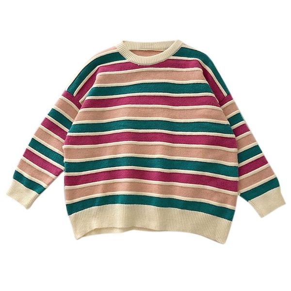 women's sweaters women student autumn long sleeve sweater contrast colored striped knitted pullover casual oversized loose jumper, White;black
women's sweaters women student autumn long sleeve sweater contrast colored striped knitted pullover casual oversized loose jumper, White;black