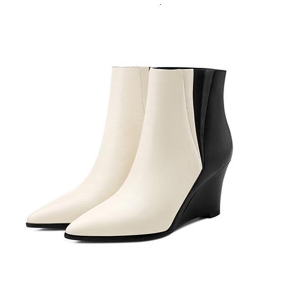 boots asumer genuine leather shoes women ankle boots mixed colors pointed toe elegant wedges woman short boots1 x2ks, Black
boots asumer genuine leather shoes women ankle boots mixed colors pointed toe elegant wedges woman short boots1 x2ks, Black