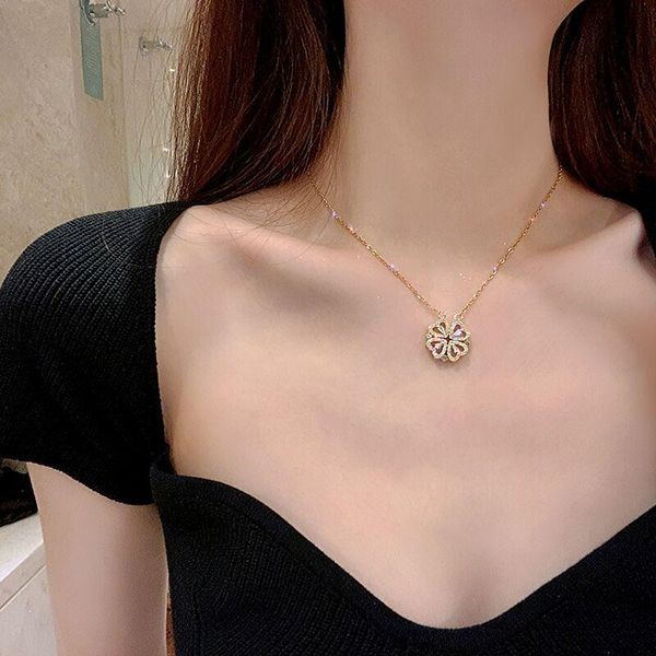 pendant necklaces creative heart fold hollow clover korea elegant fashion choker necklace for women party office jewelry, Silver
pendant necklaces creative heart fold hollow clover korea elegant fashion choker necklace for women party office jewelry, Silver