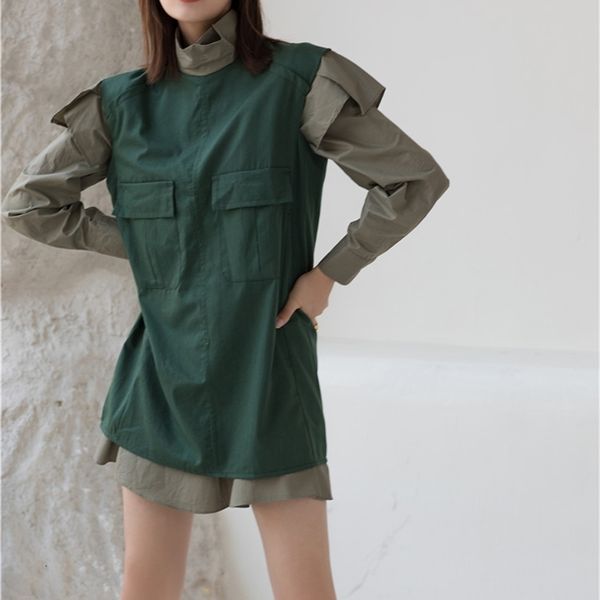 casual dresses autumn turtleneck long sleeve women vintage green fake 2 piece mini fashion designer clothing 94cy, Black;gray
casual dresses autumn turtleneck long sleeve women vintage green fake 2 piece mini fashion designer clothing 94cy, Black;gray