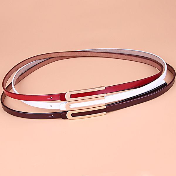women's simple fashion skirt korean versatile pure leather pants belt 629, Silver