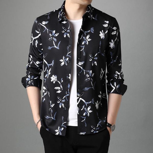 young floral shirt for men lapel long sleeve regular fit cardigan hawaiian spring autumn casual chemise homme male blouses men's shirts, White;black
young floral shirt for men lapel long sleeve regular fit cardigan hawaiian spring autumn casual chemise homme male blouses men's shirts, White;black