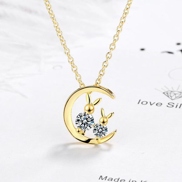 lovely moon cat necklaces pendant clavicle chain gold color zircon necklace jewelry for women s-n480 chains, Silver
lovely moon cat necklaces pendant clavicle chain gold color zircon necklace jewelry for women s-n480 chains, Silver