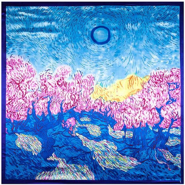 scarves oil painting tree floral print large square female bandana silk shawl fashion ladies hijab kerchief 90cm, Blue;gray
scarves oil painting tree floral print large square female bandana silk shawl fashion ladies hijab kerchief 90cm, Blue;gray
