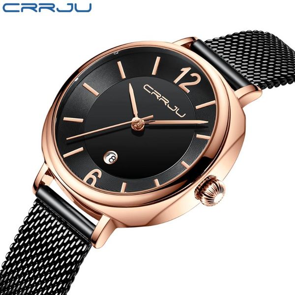 wristwatches woman watch crrju brand for women casual waterproof quartz ladies dress watches girl mesh belt relogio feminino, Slivery;brown
wristwatches woman watch crrju brand for women casual waterproof quartz ladies dress watches girl mesh belt relogio feminino, Slivery;brown