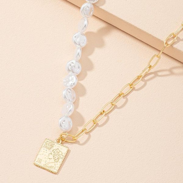 pendant necklaces asymmetrical imitation pearl gold color rectangle portrait metal necklace for women clavicle jewelry accessories, Silver
pendant necklaces asymmetrical imitation pearl gold color rectangle portrait metal necklace for women clavicle jewelry accessories, Silver