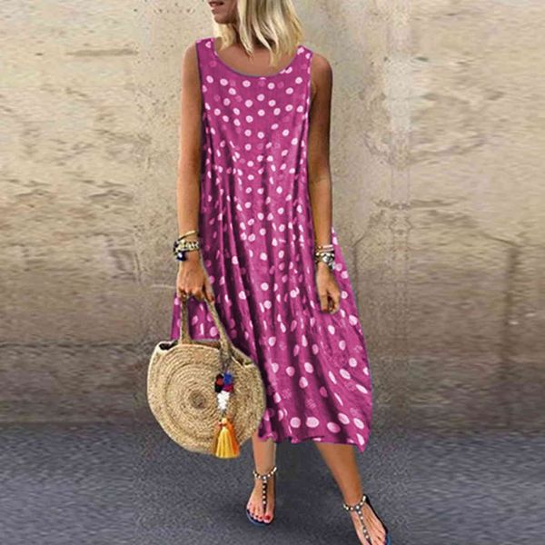 summer women vintage long dress casual cross o-neck polka dot print party sleeveless dresses female boho beach holiday dress 210515, Black;gray
summer women vintage long dress casual cross o-neck polka dot print party sleeveless dresses female boho beach holiday dress 210515, Black;gray