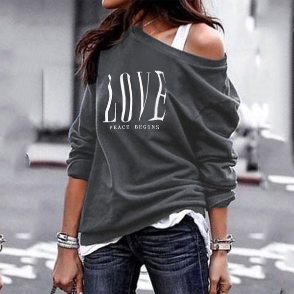 2021 new love gray womens one shoulder casual letter print long sleeve t-shirts female plus size spring autumn clothes, White
2021 new love gray womens one shoulder casual letter print long sleeve t-shirts female plus size spring autumn clothes, White