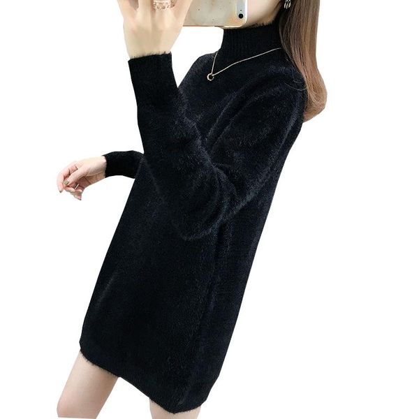 fall/winter pullover sweater dress women imitation mink velvet ssweater female length knitted bottom shirt loose outerwear women's swea, White;black
fall/winter pullover sweater dress women imitation mink velvet ssweater female length knitted bottom shirt loose outerwear women's swea, White;black