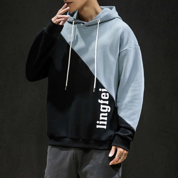 sweater spring casual color letter printing hooded long sleeve coat, Black
sweater spring casual color letter printing hooded long sleeve coat, Black