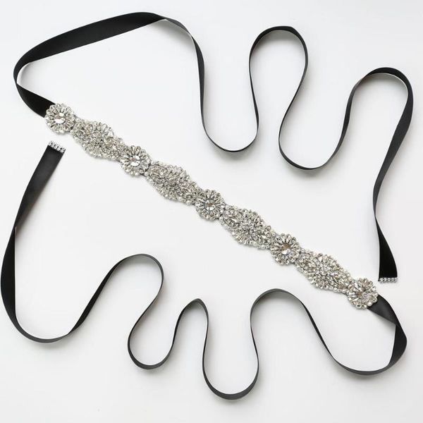 wedding sashes black ribbon belt sash for bridal bridesmaids dresses silver rhinestones clear crystal fix on patch, White
wedding sashes black ribbon belt sash for bridal bridesmaids dresses silver rhinestones clear crystal fix on patch, White