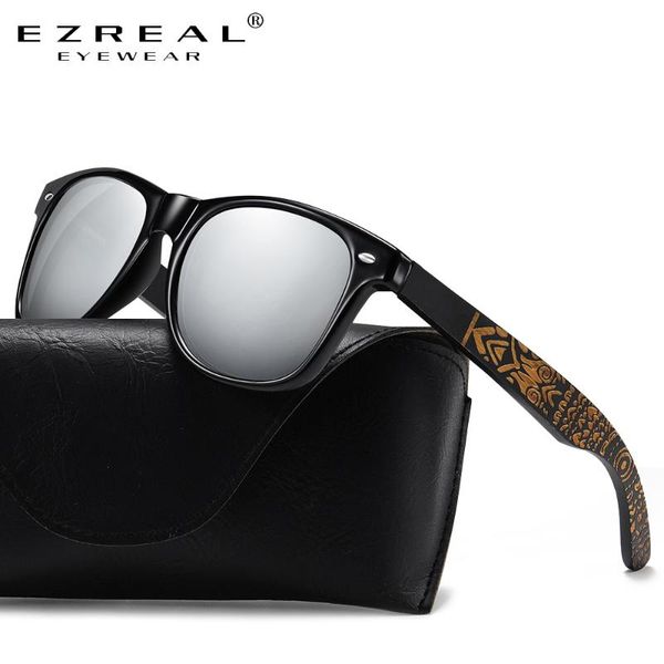 sunglasses ezreal black bamboo wood polarized women men's uv400 pattern temples with leather box, White;black
sunglasses ezreal black bamboo wood polarized women men's uv400 pattern temples with leather box, White;black
