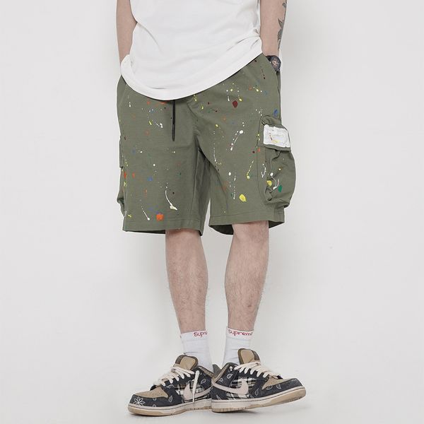 fashionable shorts ink graffiti multi pocket tooling men's high street brand capris trend loose pants, White;black
fashionable shorts ink graffiti multi pocket tooling men's high street brand capris trend loose pants, White;black