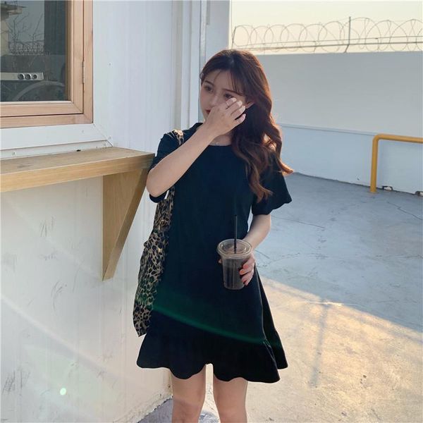 party dresses women's 2021 summer hollow open back dress korean version of the waist ruffled solid color o-neck short sleeves, White;black
party dresses women's 2021 summer hollow open back dress korean version of the waist ruffled solid color o-neck short sleeves, White;black