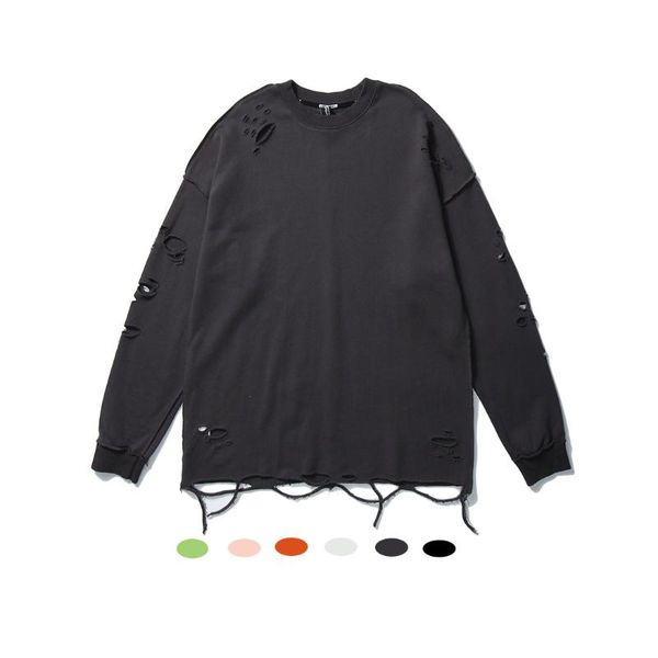 men's hoodies & sweatshirts eukaaru hip hop high street cotton long sleeve sweater solid color ripped loose round neck t shirt vintage, Black
men's hoodies & sweatshirts eukaaru hip hop high street cotton long sleeve sweater solid color ripped loose round neck t shirt vintage, Black