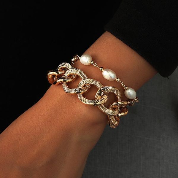 charm bracelets exaggerated retro wild minimalist twist chain women's bracelet fashion trend pearl woman bangle cuff jewelry, Golden;silver
charm bracelets exaggerated retro wild minimalist twist chain women's bracelet fashion trend pearl woman bangle cuff jewelry, Golden;silver