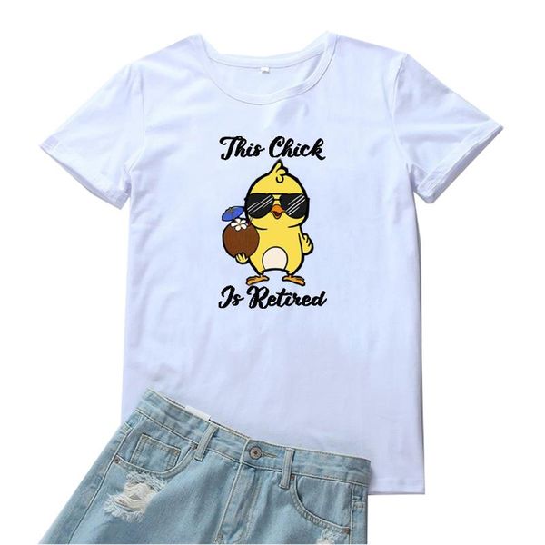 women's t-shirt this chick is retired women black cotton cartoons t shirt cute tee femme loose casual tshirts, White
women's t-shirt this chick is retired women black cotton cartoons t shirt cute tee femme loose casual tshirts, White