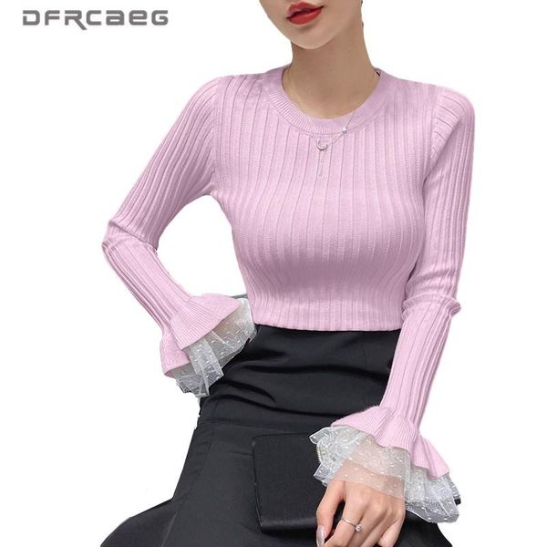 high elastic slim knitting bottoming clothes woman 2021 autumn casual patchwork lace long sleeve pullovers knitted sweaters women's, White;black
high elastic slim knitting bottoming clothes woman 2021 autumn casual patchwork lace long sleeve pullovers knitted sweaters women's, White;black