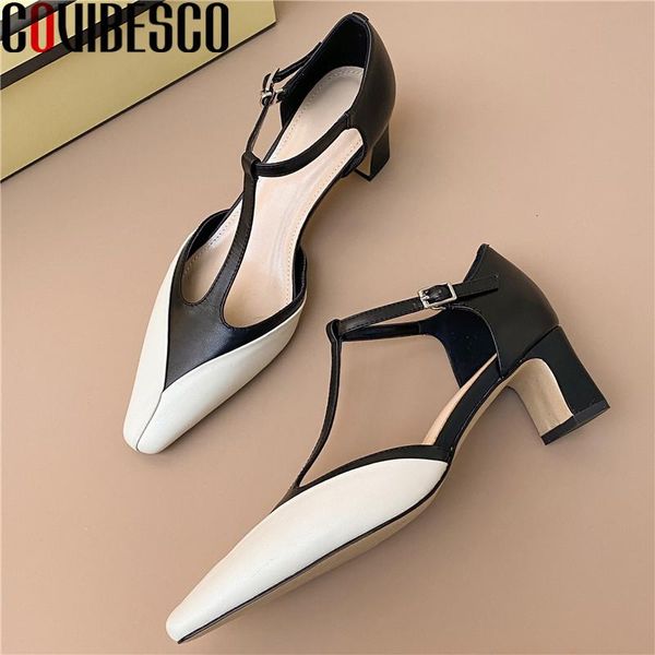 women mixed colors vintage pointed toe genuine leather thick heel party shoes wild sandals heels woman, Black
women mixed colors vintage pointed toe genuine leather thick heel party shoes wild sandals heels woman, Black