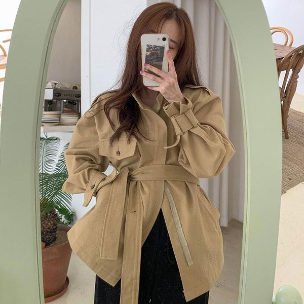 korean chic autumn retro khaki jacket women lapel multi pocket design with belt slim bandage puff sleeve work wear short coat women's j, Black;brown
korean chic autumn retro khaki jacket women lapel multi pocket design with belt slim bandage puff sleeve work wear short coat women's j, Black;brown