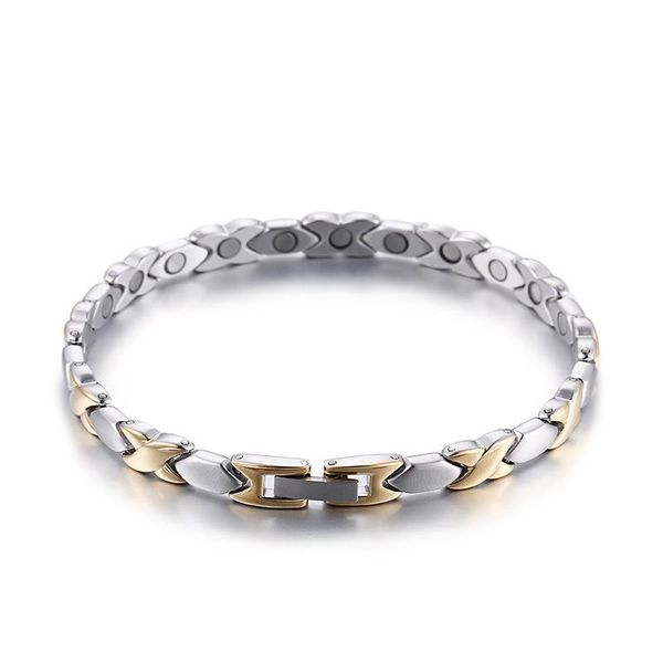 fashion female stainless steel zirconia health magnets energy bracelets jewelry charm, Golden;silver
fashion female stainless steel zirconia health magnets energy bracelets jewelry charm, Golden;silver