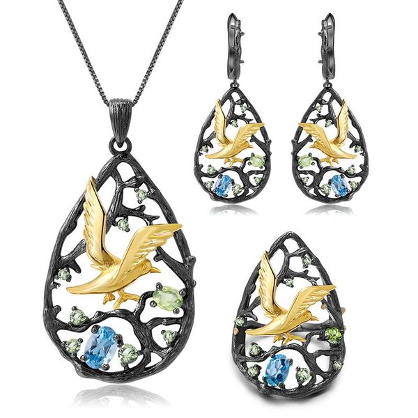 gem's ballet 925 sterling silver vintage necklace sets natural blue z handmade originality bird tree for women fine jewelry bracelet, e, Black
gem's ballet 925 sterling silver vintage necklace sets natural blue z handmade originality bird tree for women fine jewelry bracelet, e, Black