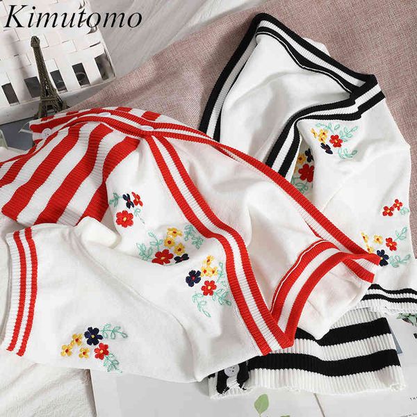 kimutomo elegant striped embroidered cardigan summer thin color matching v-neck short sleeve breasted korean chic 210521, White
kimutomo elegant striped embroidered cardigan summer thin color matching v-neck short sleeve breasted korean chic 210521, White