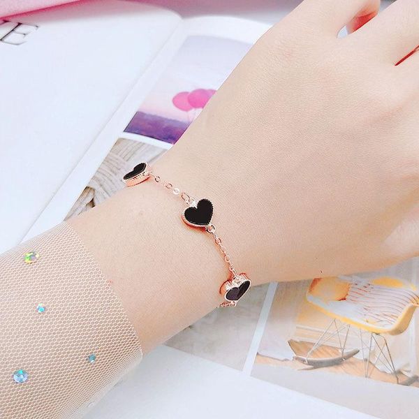 link, chain romantic love black hearts rose gold bracelet fashion adjustable bracelets for women korean jewelry gift
link, chain romantic love black hearts rose gold bracelet fashion adjustable bracelets for women korean jewelry gift