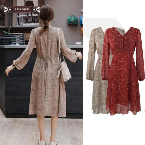 casual dresses korea style design clothes fairy temperament lady floral printed bow tie v neck red long chiffon dress cute e929, Black;gray
casual dresses korea style design clothes fairy temperament lady floral printed bow tie v neck red long chiffon dress cute e929, Black;gray