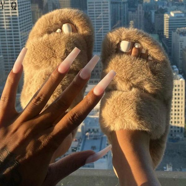 house women furry slippers winter soft faux fur warm flats rubber sole non slip home slides luxury casual shoes ladies female, Black
house women furry slippers winter soft faux fur warm flats rubber sole non slip home slides luxury casual shoes ladies female, Black