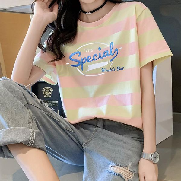 women's t-shirt female striped t-shirts letter short slleve tshirt o neck 2021 summer tee casual japan style t shirt #t15, White
women's t-shirt female striped t-shirts letter short slleve tshirt o neck 2021 summer tee casual japan style t shirt #t15, White