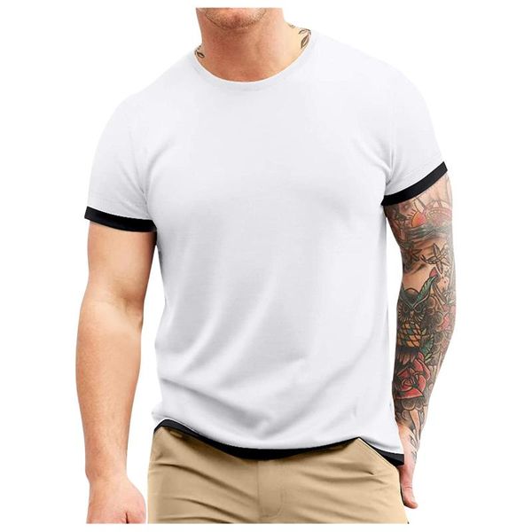 men's t-shirts oversized t-shirt solid short sleeve fake two piece o-neck casual slim bodybuilding gym clothing pullover, White;black
men's t-shirts oversized t-shirt solid short sleeve fake two piece o-neck casual slim bodybuilding gym clothing pullover, White;black