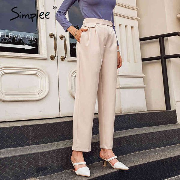 casual solid pleated button mid waist pockets loose elasticity straight trousers women elegant autumn pants 210414, Black;white
casual solid pleated button mid waist pockets loose elasticity straight trousers women elegant autumn pants 210414, Black;white