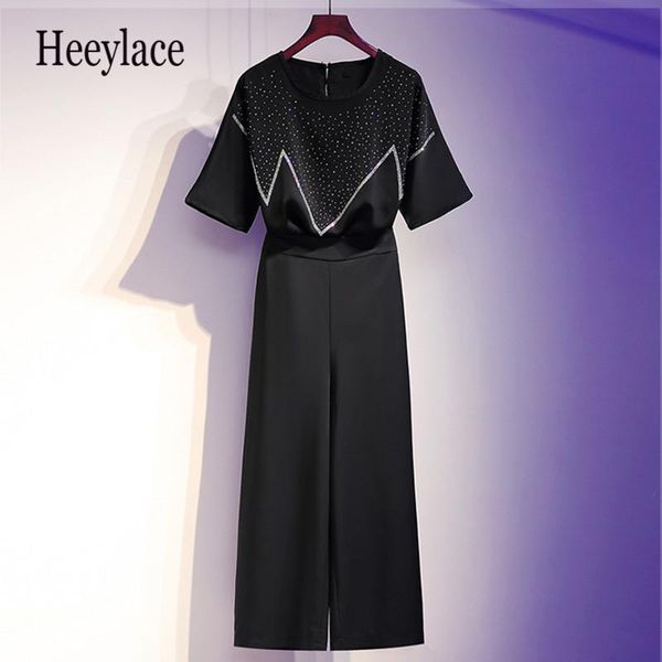 plus size office ladies women work wear 2 pieces set 2021 summer geometric rhinestone chiffon blouse and wide leg pants suit women's tw, White
plus size office ladies women work wear 2 pieces set 2021 summer geometric rhinestone chiffon blouse and wide leg pants suit women's tw, White