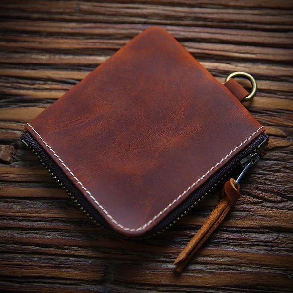 wallets genuine leather for men women short small zip wallet handmade crazy horse money bag coin pocket key card holder, Red;black
wallets genuine leather for men women short small zip wallet handmade crazy horse money bag coin pocket key card holder, Red;black