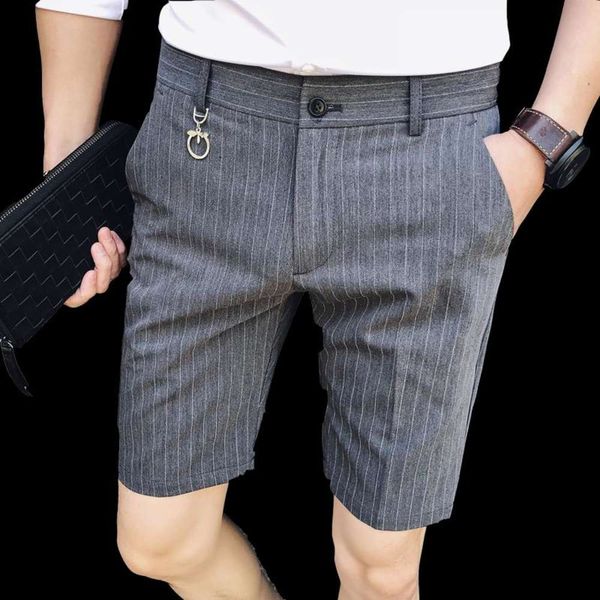 social business men casual club gray short pant 2021 striped suit slim fit mens black pantalones homme men's shorts, White;black
social business men casual club gray short pant 2021 striped suit slim fit mens black pantalones homme men's shorts, White;black