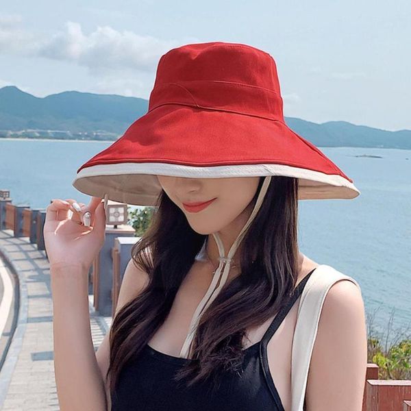wide brim hats foldable simple beach double side summer hat female rope gift with cotton wind cap black sun casual women y8h4, Blue;gray
wide brim hats foldable simple beach double side summer hat female rope gift with cotton wind cap black sun casual women y8h4, Blue;gray