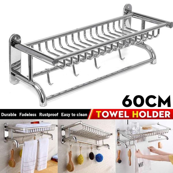 60cm towel rack bathroom holder stainless steel hanger wall mounted shelf with hook accessories racks
60cm towel rack bathroom holder stainless steel hanger wall mounted shelf with hook accessories racks