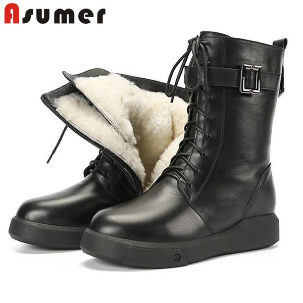 boots asumer big size 43 full genuine leather ankle women flat casual shoes comfortable warm wool snow woman, Black
boots asumer big size 43 full genuine leather ankle women flat casual shoes comfortable warm wool snow woman, Black