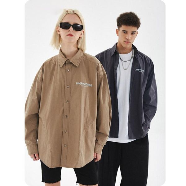 men's casual shirts autumn and winter style european american street solid color printing loose side pocket long-sleeved for men, White;black
men's casual shirts autumn and winter style european american street solid color printing loose side pocket long-sleeved for men, White;black