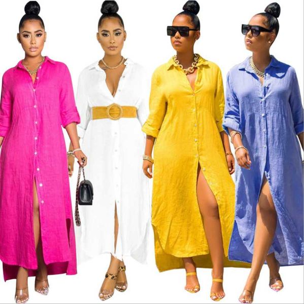 casual dresses 2021 women autumn single-breasted long maxi shirt dress full sleeve loose bandage party night club street, Black;gray
casual dresses 2021 women autumn single-breasted long maxi shirt dress full sleeve loose bandage party night club street, Black;gray